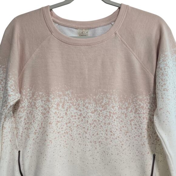 CALIA by Carrie Underwood Effortless Zip Peach White Sweatshirt Size Small - Picture 2 of 8